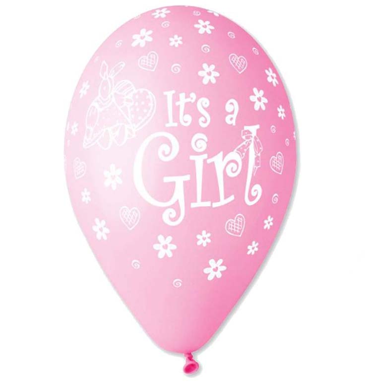 12" Μπαλόνι It's a girl κουνελάκι (25 τεμ)