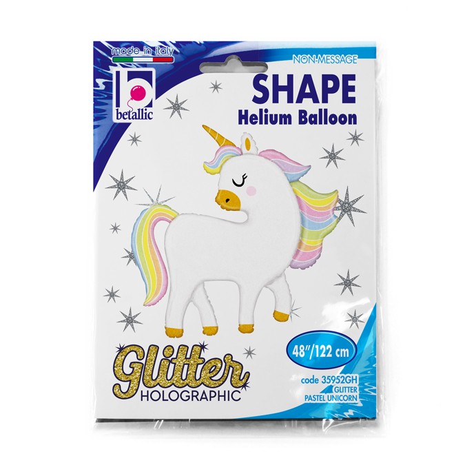Μπαλόνι Μονόκερος Glitter/Pastel 122 εκ.