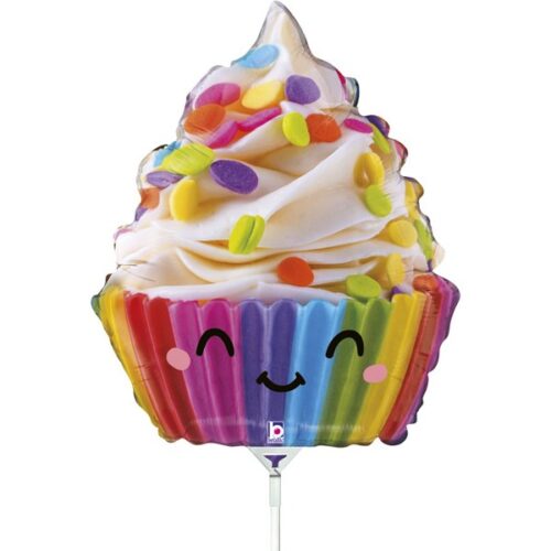 10" Mini Shape Μπαλόνι Χαμογελαστό Cupcake
