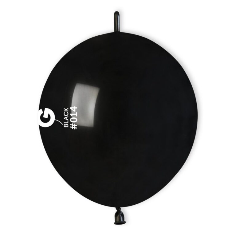 12" Μαύρο μπαλόνι Link-O-Loons με ουρίτσα (100 τεμ)