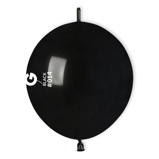 12" Μαύρο μπαλόνι Link-O-Loons με ουρίτσα (100 τεμ)