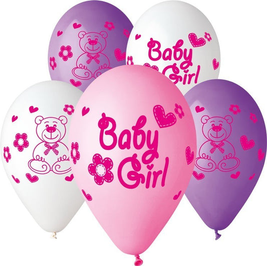 12" Μπαλόνι Baby Girl σκίτσο (25 τεμ)