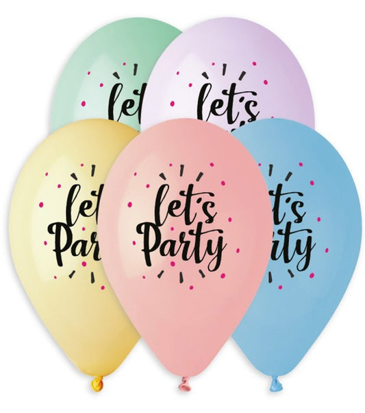 12" Μπαλόνι Let's Party παστέλ αποχρώσεις (25 τεμ)