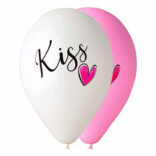 12" Μπαλόνι τυπωμένο διάφανο Kiss (25 τεμ)