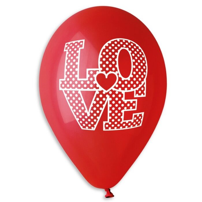 12" Μπαλόνι τυπωμένο LOVE (25 τεμ)