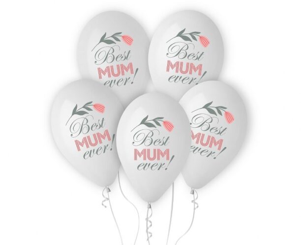 12" Μπαλόνια Best Mum Ever (5 τεμ)