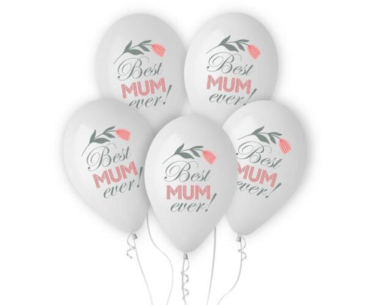 12" Μπαλόνια Best Mum Ever (5 τεμ)