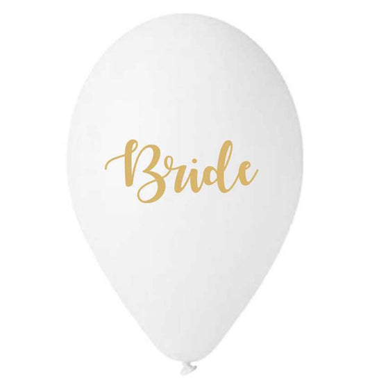 13" Μπαλόνι τυπωμένο λευκό Bride (25 τεμ)