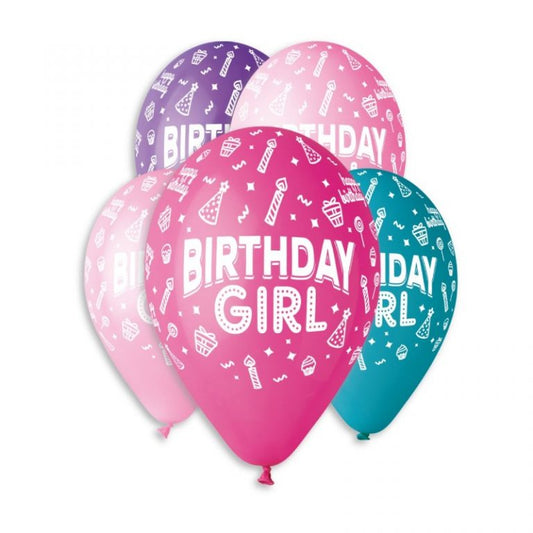 13" Μπαλόνια Birthday Girl (25 τεμ)