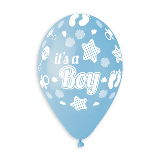 13" Μπαλόνι "It's a boy" ασημί αστέρια (25 τεμ)