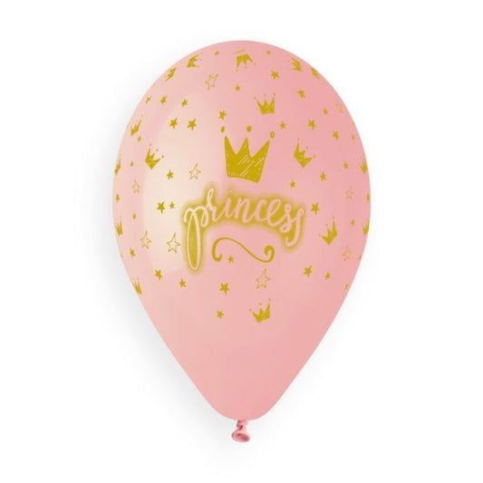 13" Μπαλόνια τυπωμένα Princess ροζ (25 τεμ)
