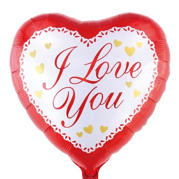 18'' Μπαλόνι Καρδιά 'Love you' παστέλ όμπρε
