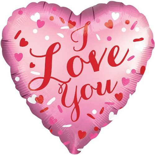 18'' Μπαλόνι Καρδιά 'Love you' παστέλ όμπρε