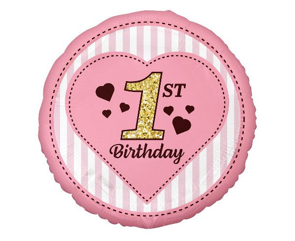 18" Μπαλόνι 1st Birthday Μπλε