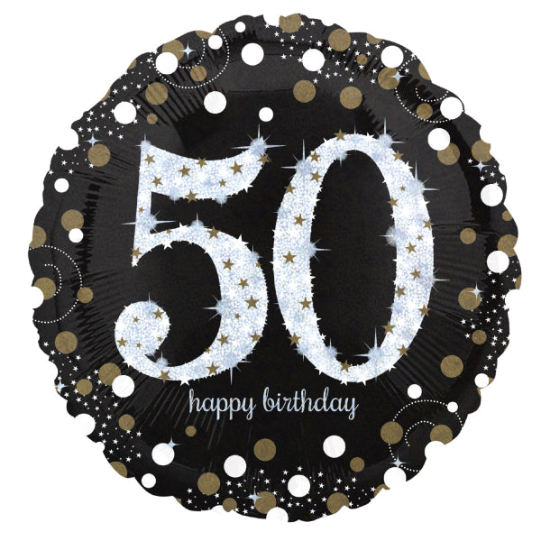 18" Μπαλόνι 50th Happy Birthday holographic