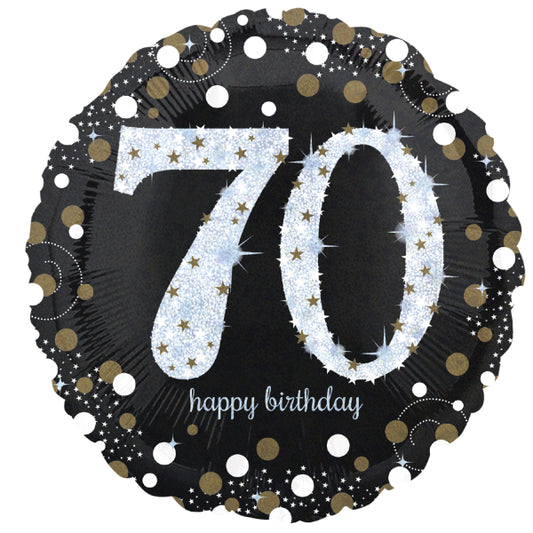 18" Μπαλόνι 70th Happy Birthday holographic