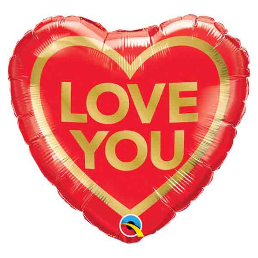 18'' Μπαλόνι Καρδιά 'Love you' παστέλ όμπρε
