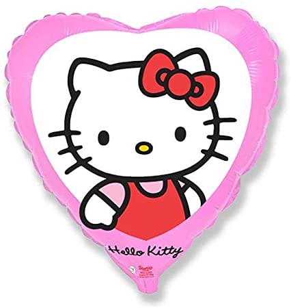 18" Καρδια Hello Kitty με ροζ καρδούλες