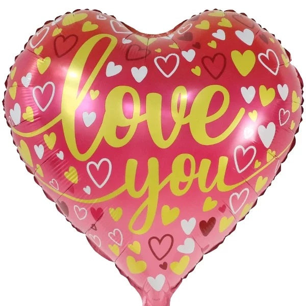 18'' Μπαλόνι Καρδιά 'Love you' παστέλ όμπρε