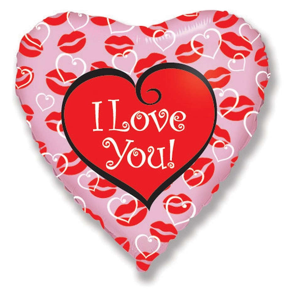 18″ Μπαλόνι Καρδιά I Love You πουά