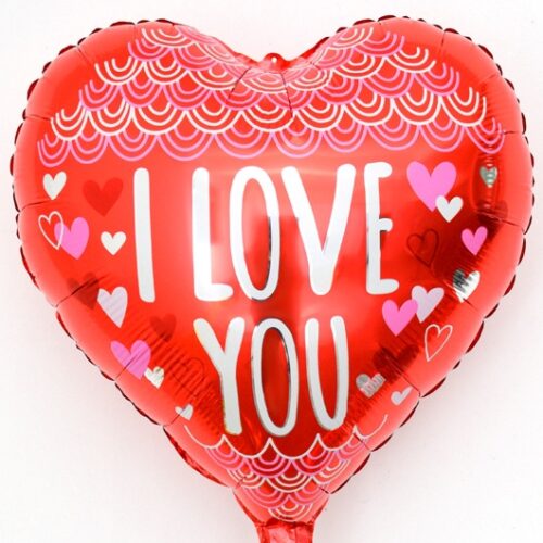 18″ Μπαλόνι Καρδιά I Love You πουά