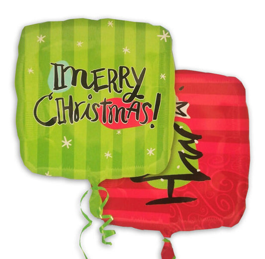 18″ Μπαλόνι Merry Christmas με γιορτινά σχέδια
