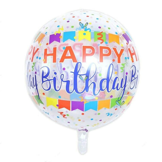 22" Μπαλόνι Διάφανο Happy Birthday Banner 4D