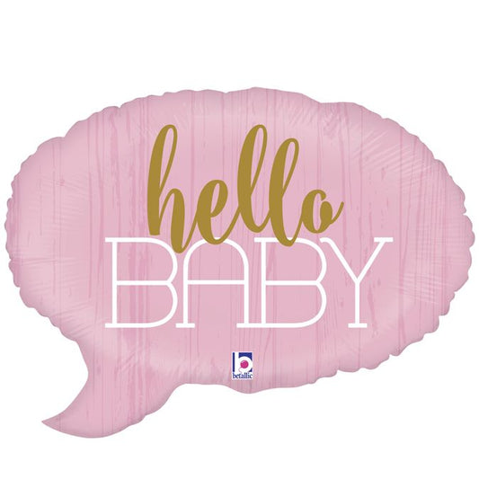 24" Μπαλόνι γέννησης Hello baby ροζ