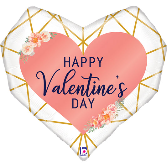 24" Μπαλόνι Καρδιά Geo Valentine