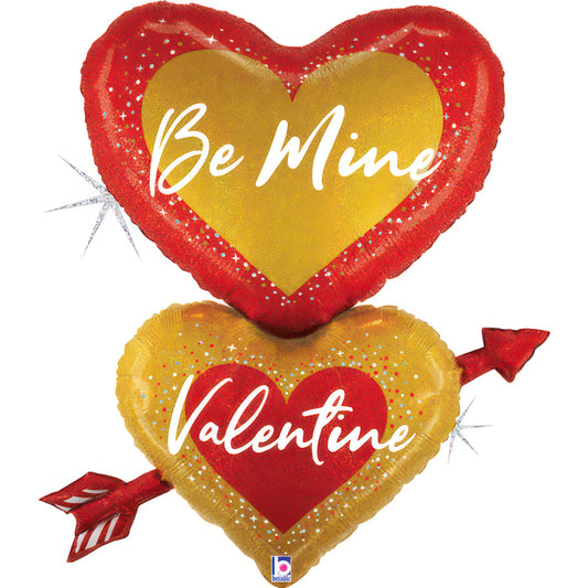 33" Μπαλόνι καρδιές με βέλος 'Be Mine Valentine'