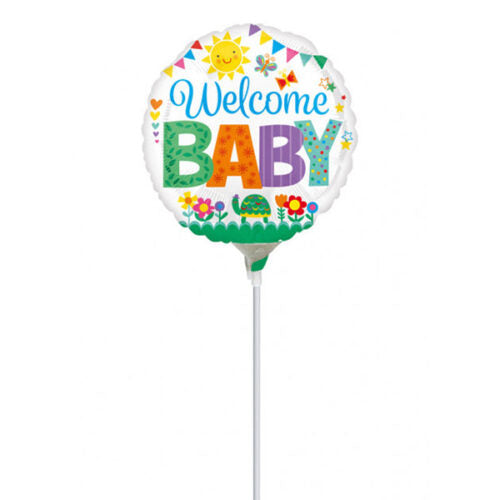 9'' Mini Shape Μπαλόνι Ουράνιο Τόξο "Welcome Baby"