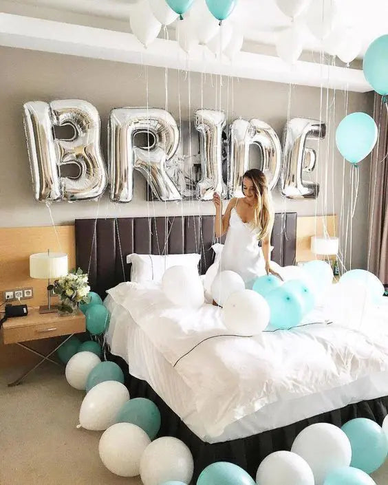 Τεράστια ασημί μπαλόνια Bride (5 τεμ)