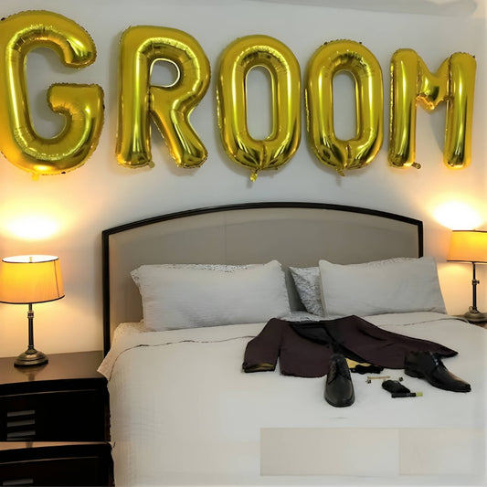 Τεράστια χρυσά μπαλόνια Groom (5 τεμ)