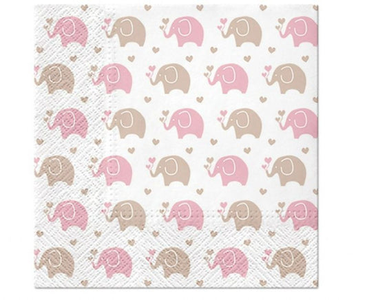 Χαρτοπετσέτες Baby Elephant ροζ (20 τεμ)