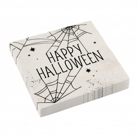 Χαρτοπετσέτες Happy Halloween αράχνες (16 τεμ)