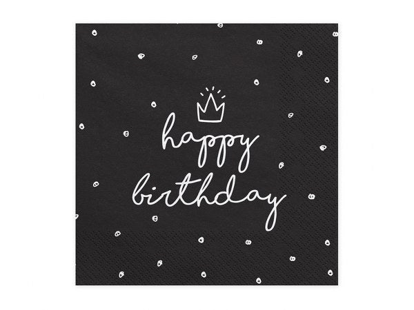Χαρτοπετσέτες Happy Birthday Χρυσό (20 τεμ)