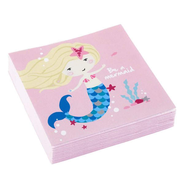 Χαρτοπετσέτες ροζ Be a Mermaid (20 τεμ)