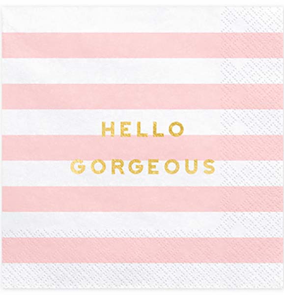 Χαρτοπετσέτες Ροζ ριγέ - Hello Gorgeous (20 τεμ)