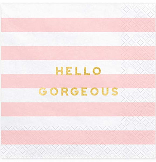 Χαρτοπετσέτες Ροζ ριγέ - Hello Gorgeous (20 τεμ)