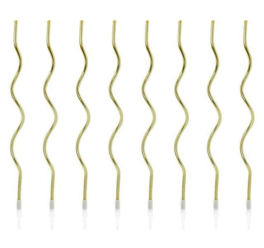Χρυσά ψηλά κεράκια Curl (8 τεμ)