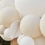 DIY Λευκή Κρεμ Γιρλάντα με Μπαλόνια (85 τεμ)