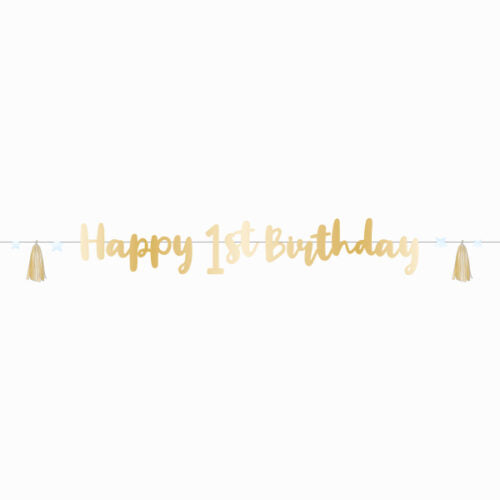 Γιρλάντα Happy 1st Birthday γαλάζιο Ombre