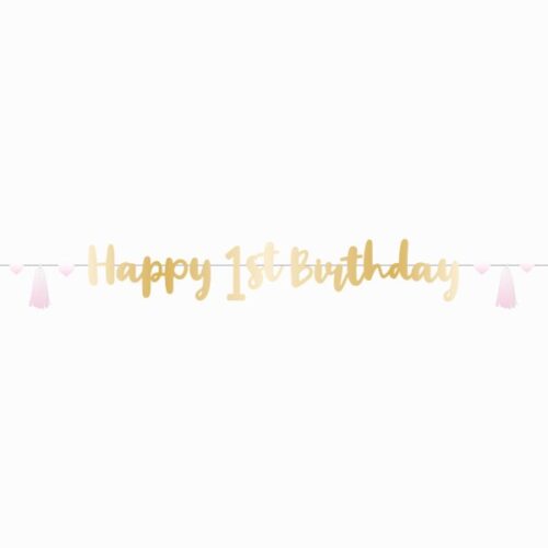 Γιρλάντα Happy 1st Birthday γαλάζιο Ombre