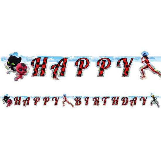 Γιρλάντα Happy Birthday Ladybug 2m