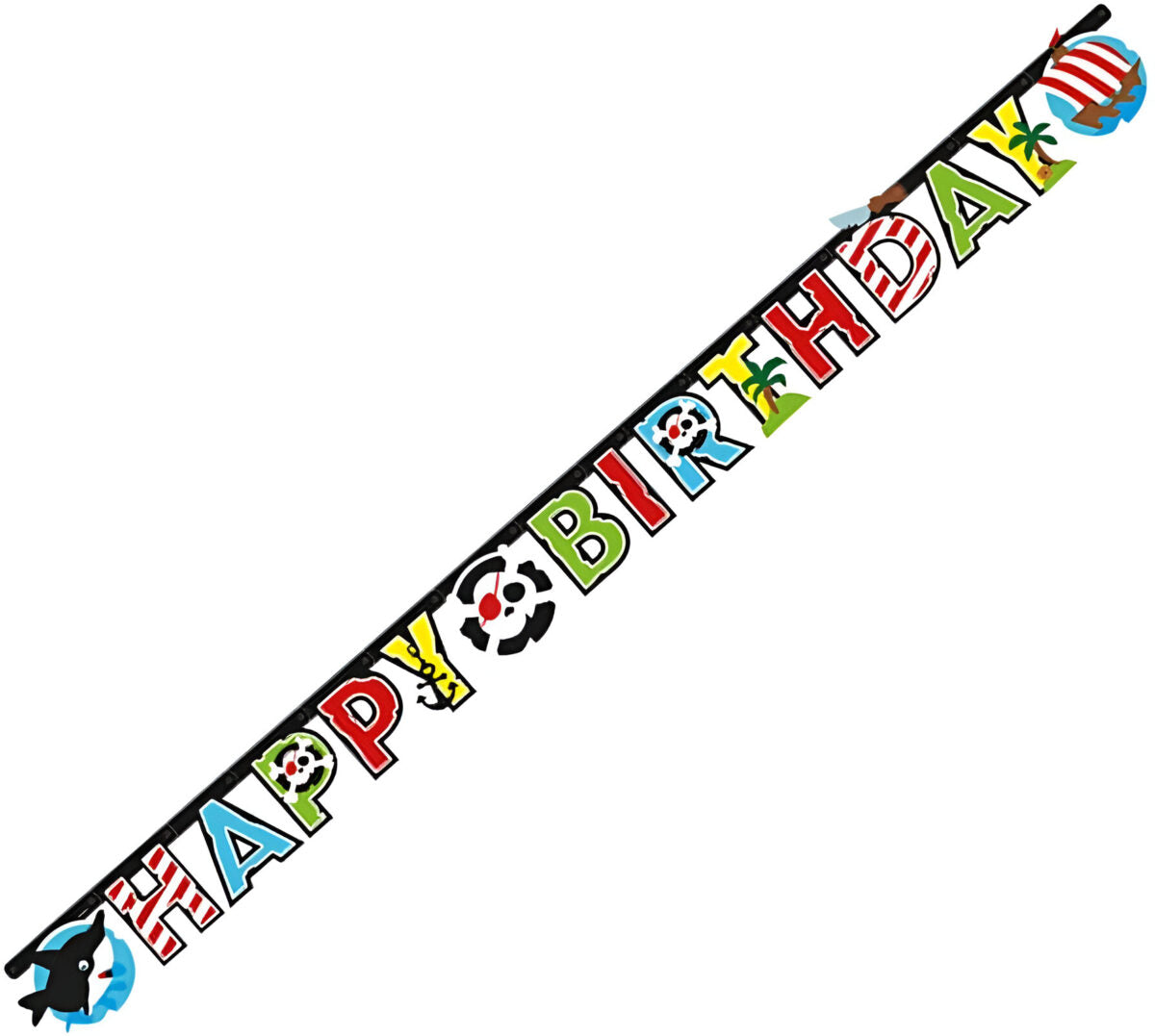 Γιρλάντα Happy Birthday Πειρατές και Καρχαρίες 1,80m