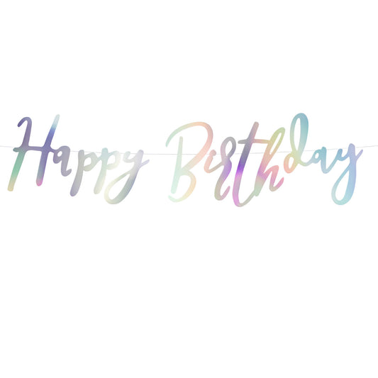 Ιριδίζον μπάνερ Happy Birthday