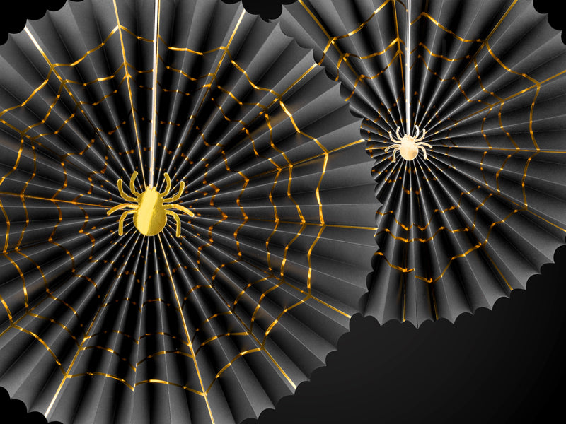 Μαύρες χάρτινες βεντάλιες Spider (2 τεμ)