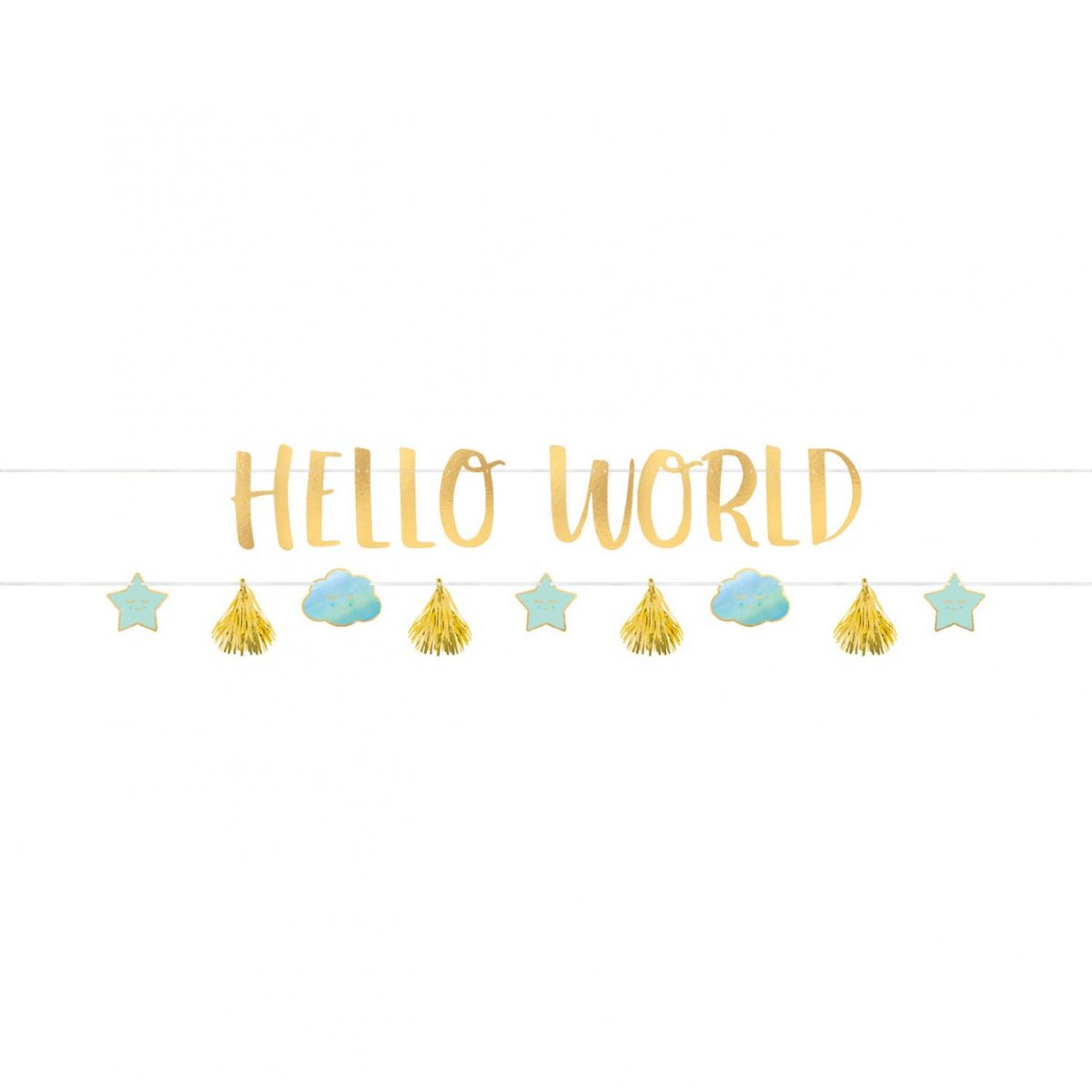 Μπάνερ Oh Baby Boy "Hello World"