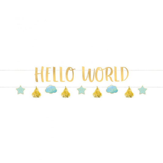 Μπάνερ Oh Baby Boy "Hello World"