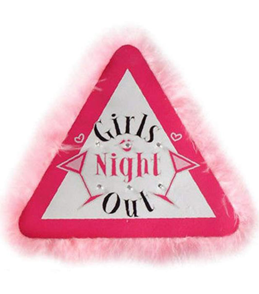 Πινακίδα "Girls Night Out" με φωτάκι &amp; πούπουλα